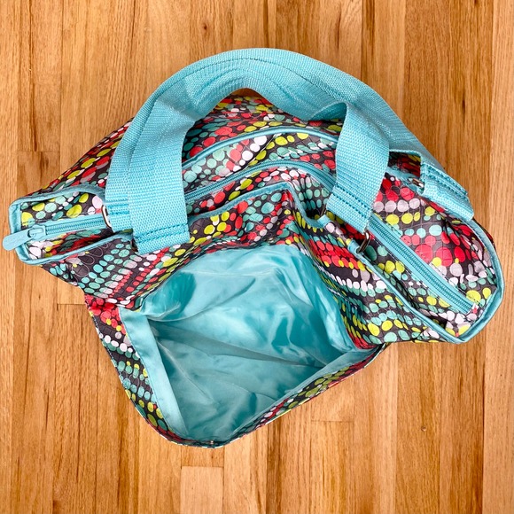 Thirty-One All Pro Tote Graffiti Dot Green Polka Dot with Shoe Compartment - Picture 8 of 15